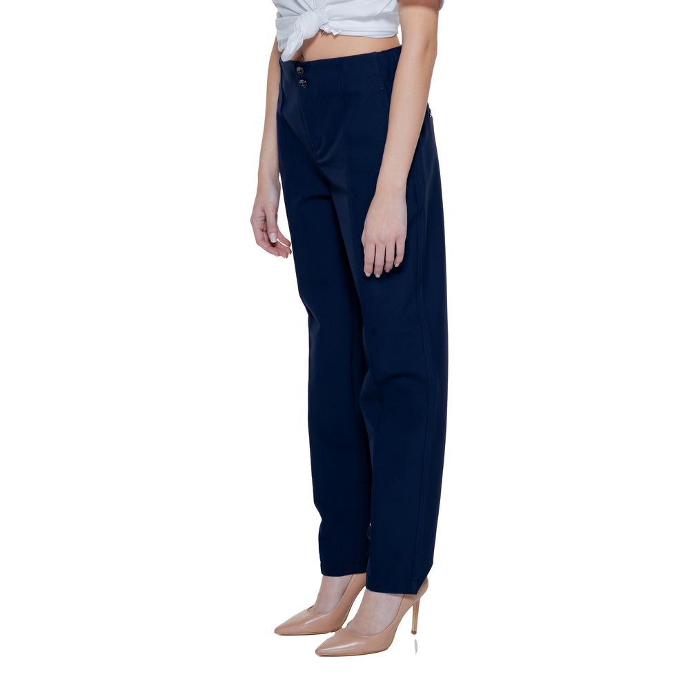 Blue Polyamide Cigarette Pants for Women