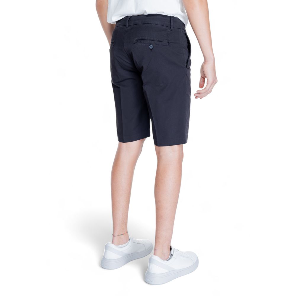 Black Cotton Bermuda Shorts for Men