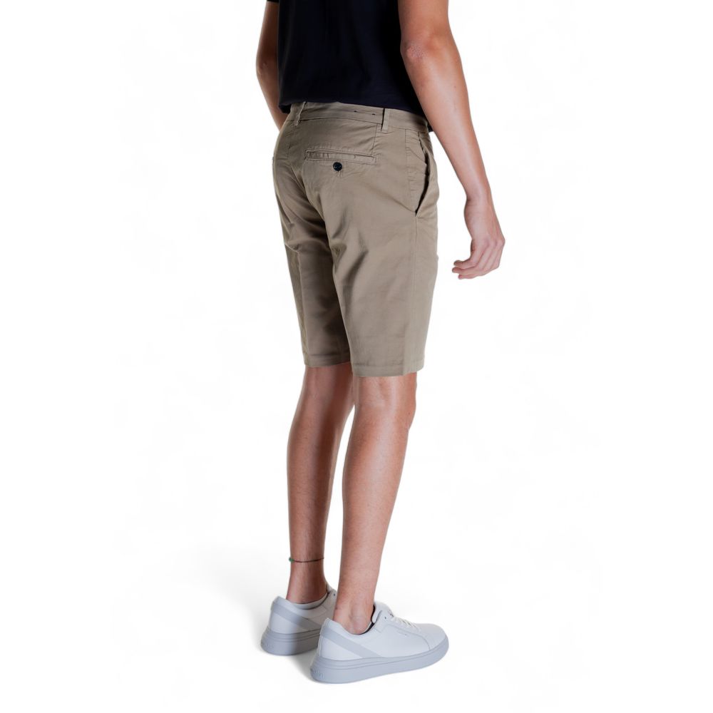 Men's Beige Cotton Bermuda Shorts