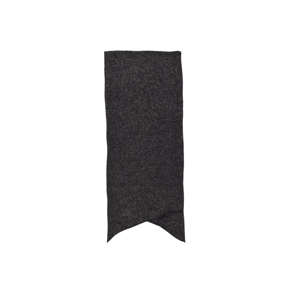 Elegant Black Recycled Polyester Scarf