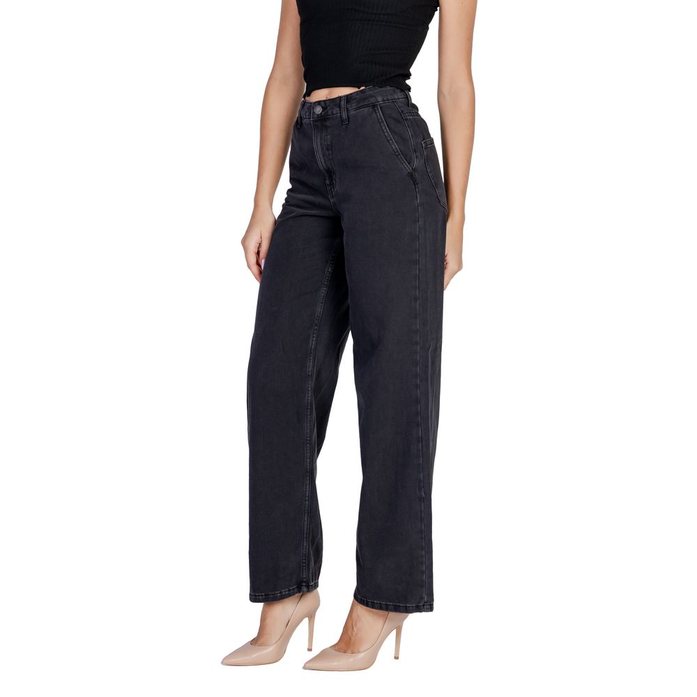 Jacqueline De Yong Black Cotton Relaxed Fit Jeans