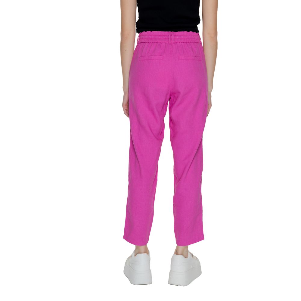 Elegant Pink Linen Pants for Women