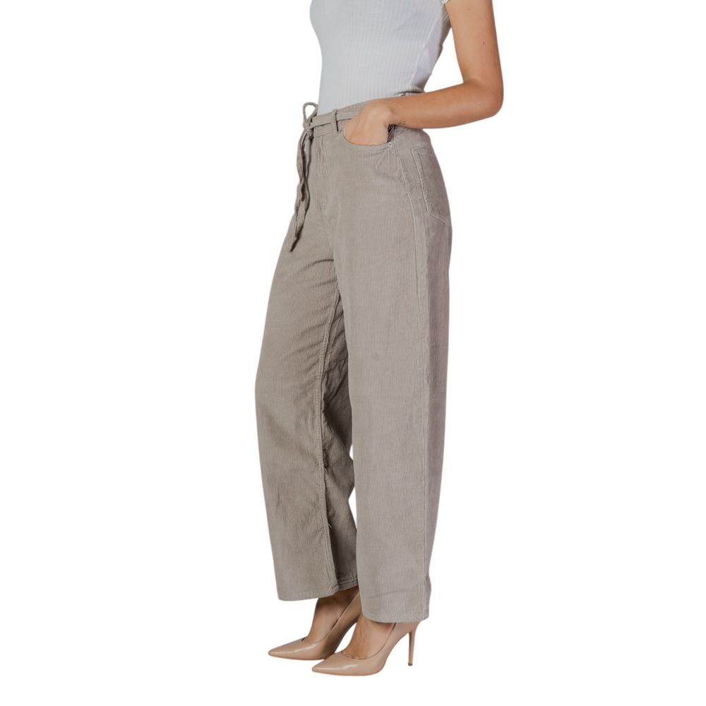 Beige Cotton Baggy Pants & Joggers for Women