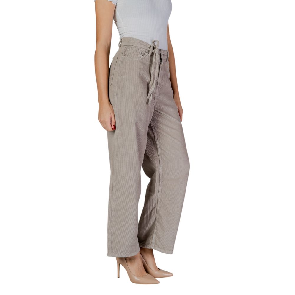 Beige Cotton Baggy Pants & Joggers for Women