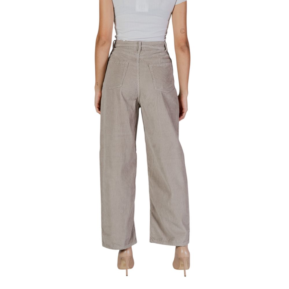 Beige Cotton Baggy Pants & Joggers for Women