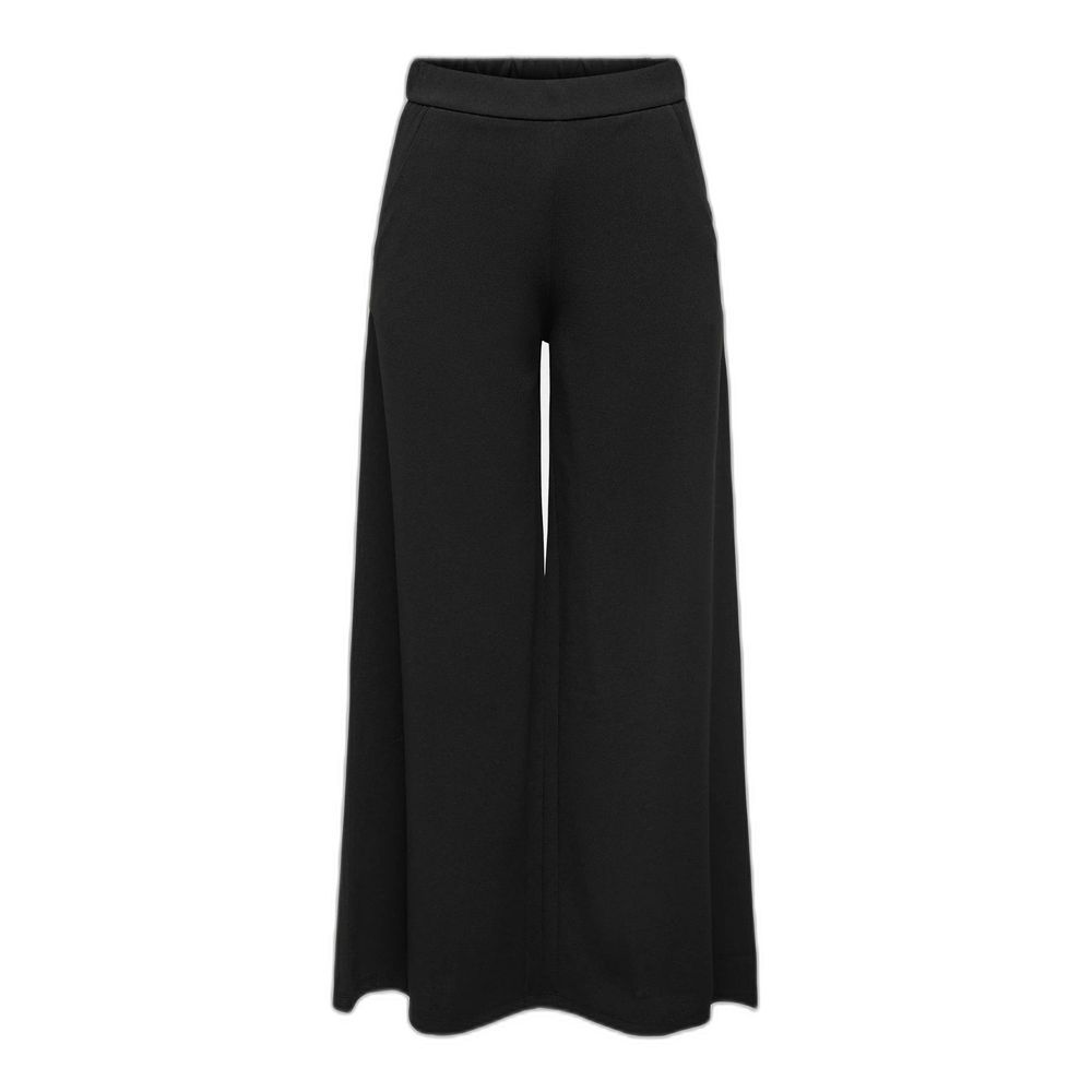 Sustainable Chic: Black Recycled Polyester Palazzo Pants for Women