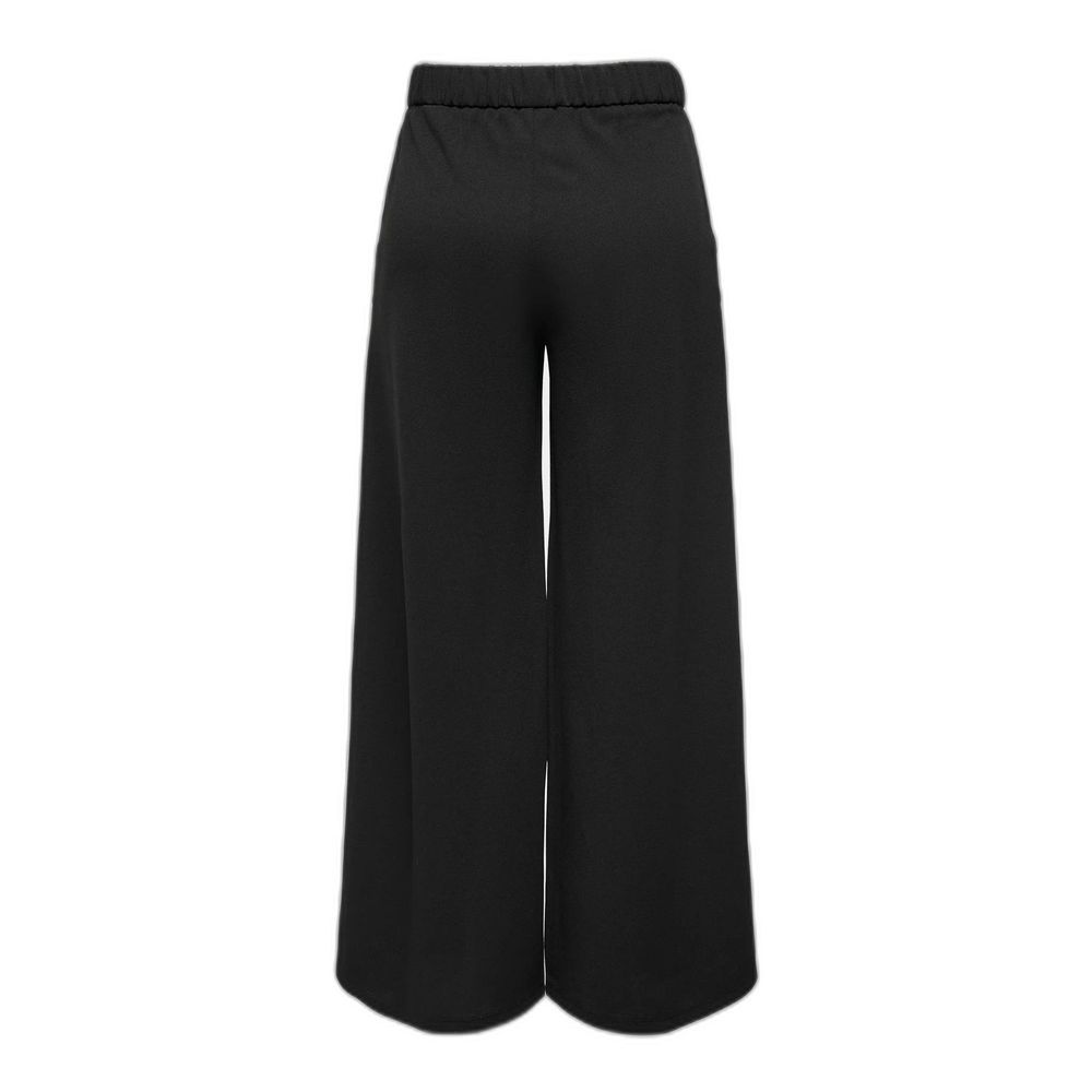 Sustainable Chic: Black Recycled Polyester Palazzo Pants for Women