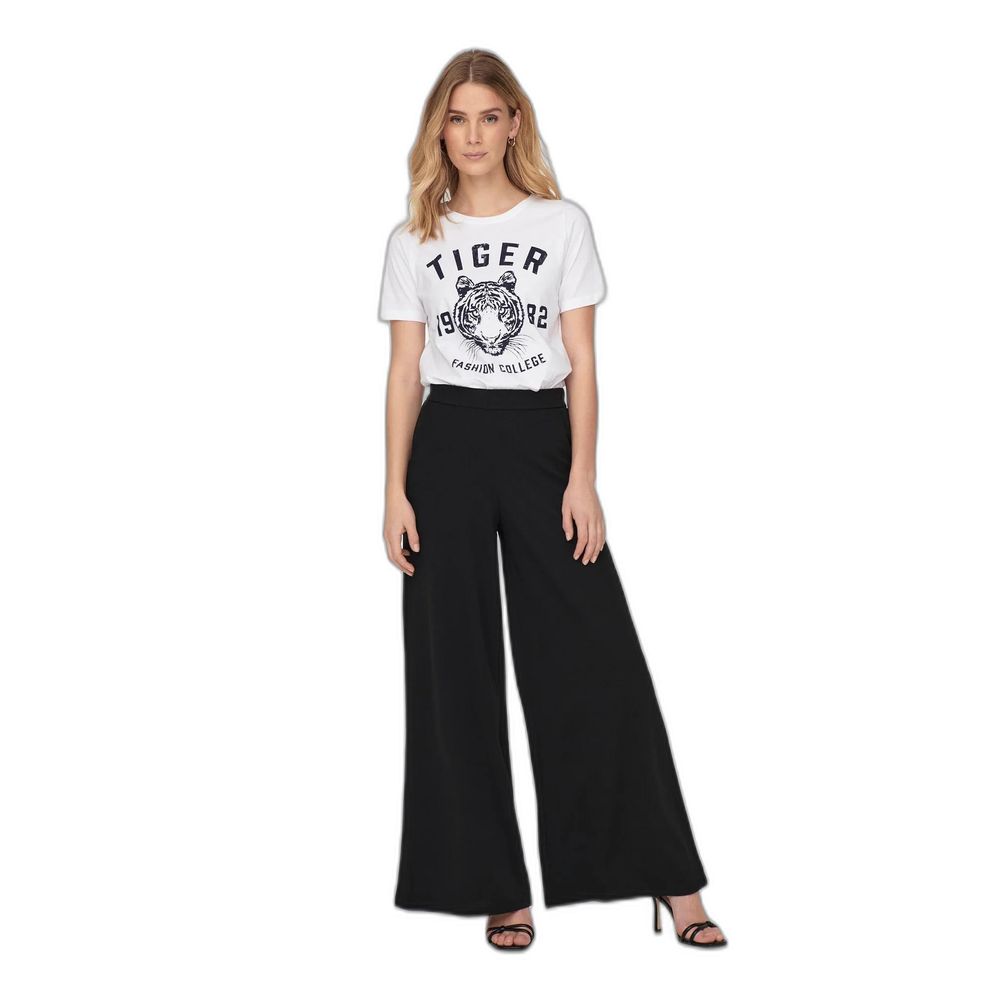 Sustainable Chic: Black Recycled Polyester Palazzo Pants for Women