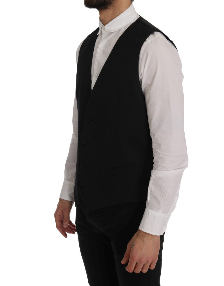 - Sleek Black Single-Breasted Waistcoat