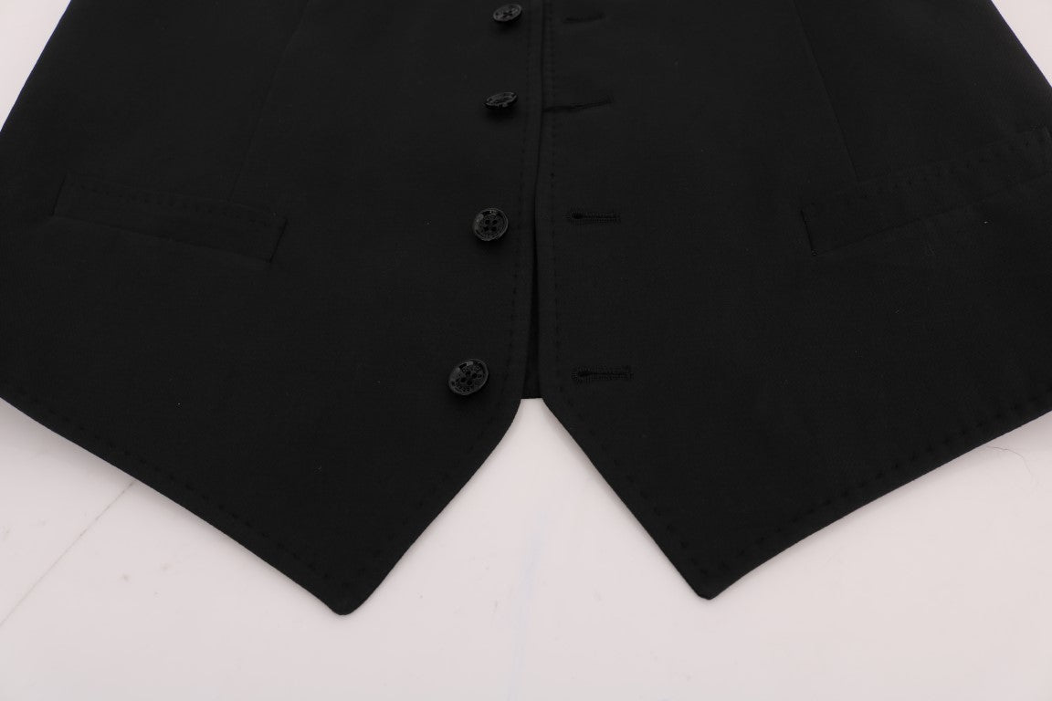 - Sleek Black Single-Breasted Waistcoat