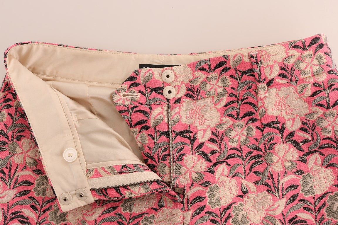 - Elegant Floral Brocade Pants