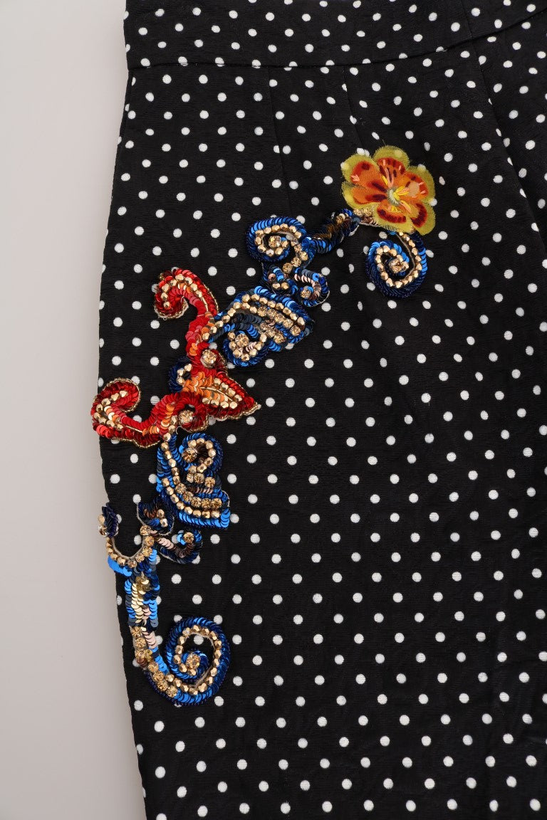 - Elegant Polka Dot Embellished Trousers