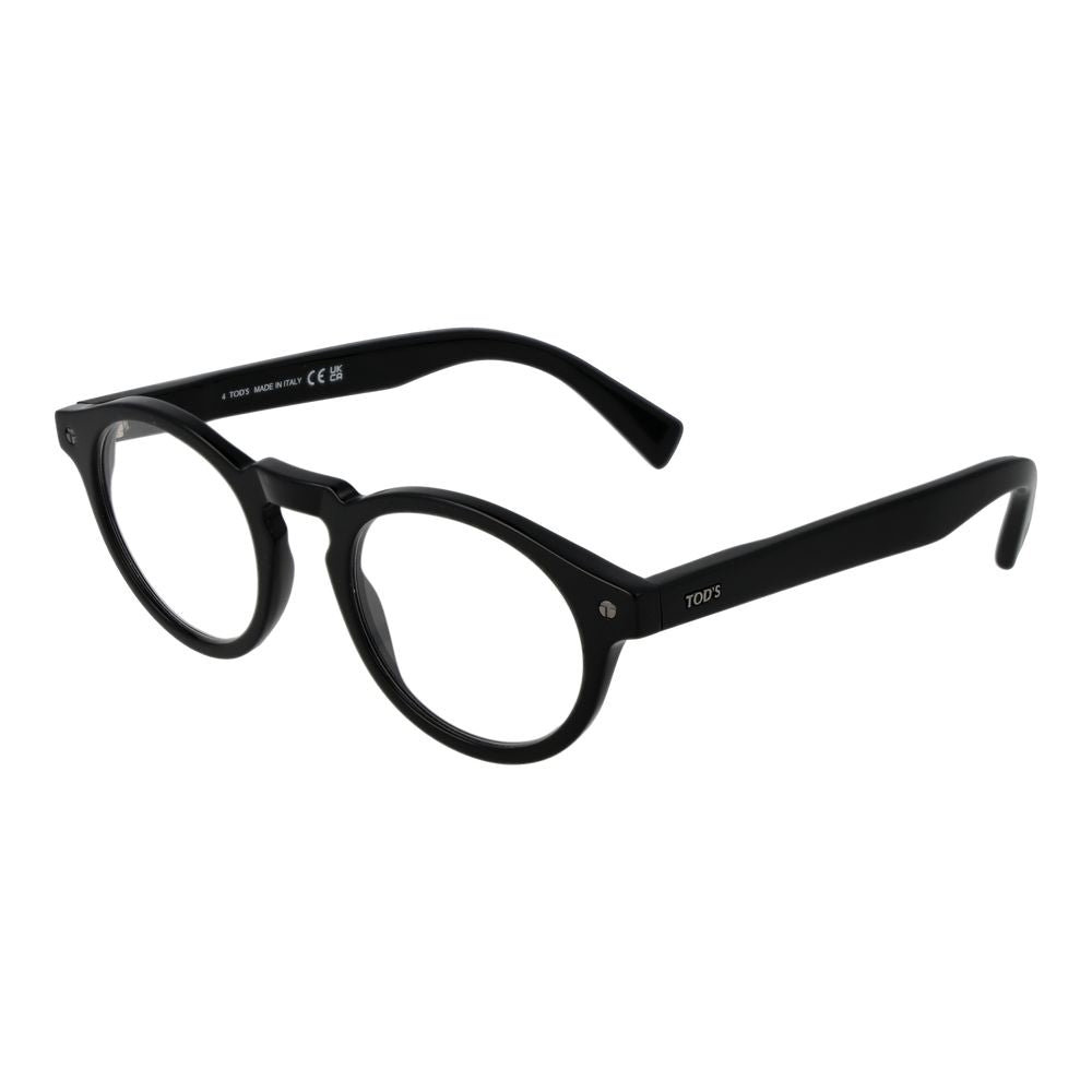 Tod's Black Men's Optical Frames – Round Full-Rim, 49mm