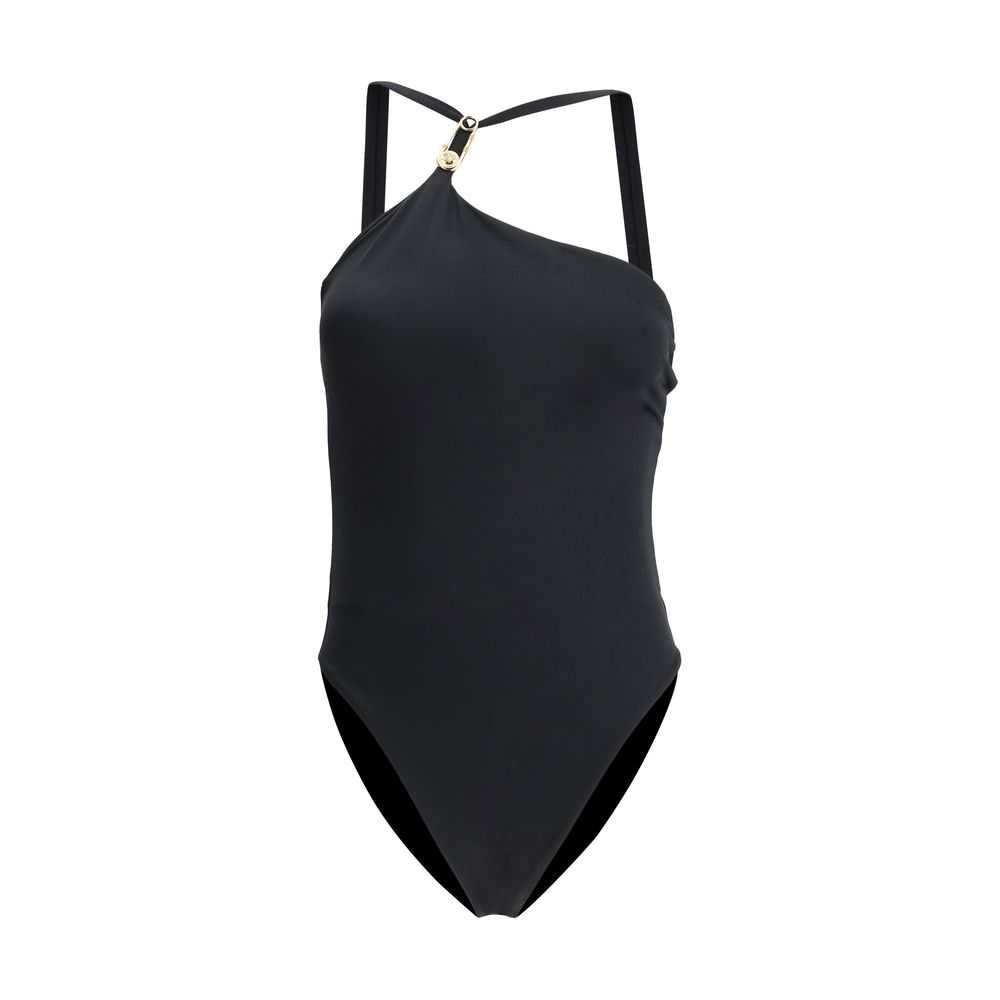 Versace Monochrome Pattern Swimsuit with Iconic Medusa Logo