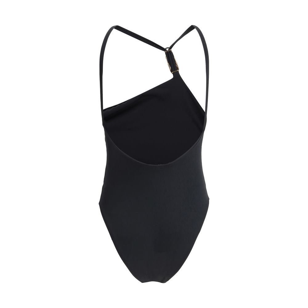 Versace Monochrome Pattern Swimsuit with Iconic Medusa Logo