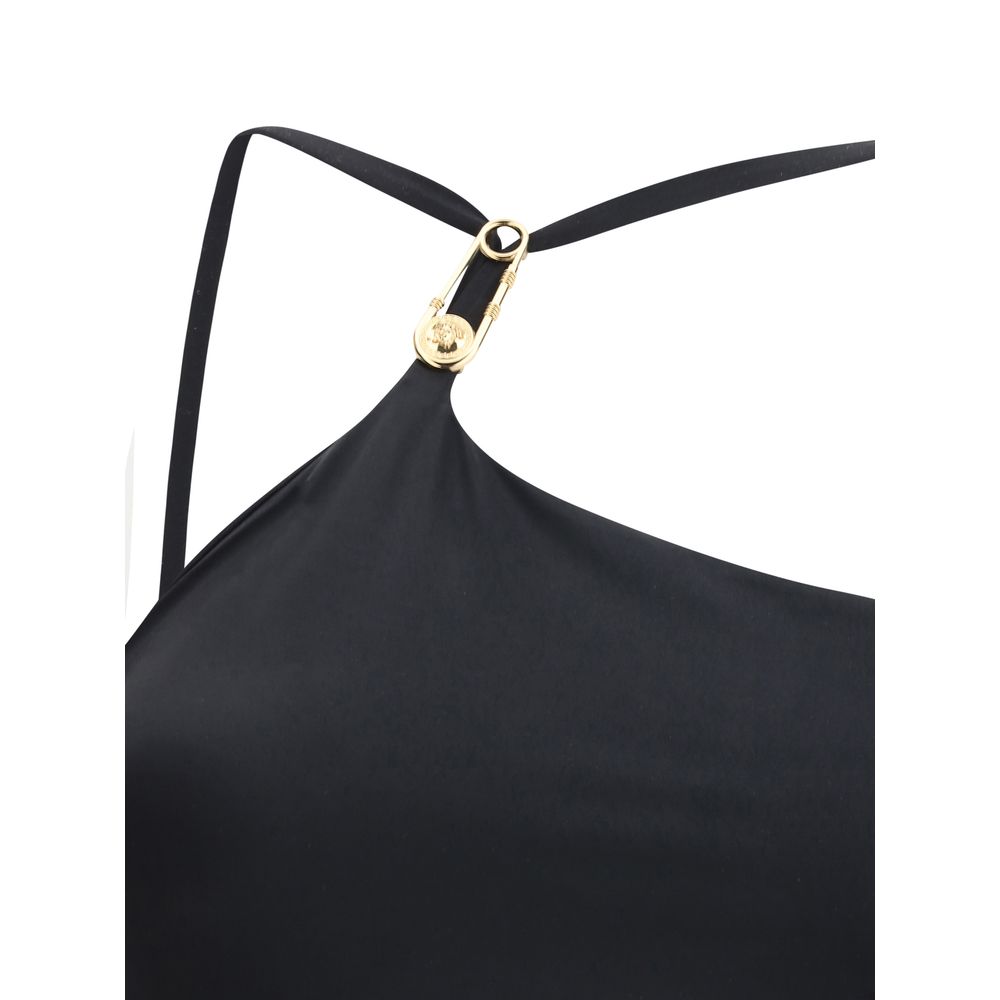 Versace Monochrome Pattern Swimsuit with Iconic Medusa Logo