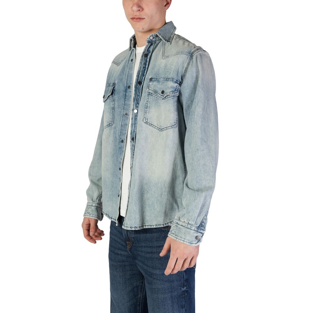 Hugo Boss Light Blue Cotton Shirt - Men's Long Sleeve
