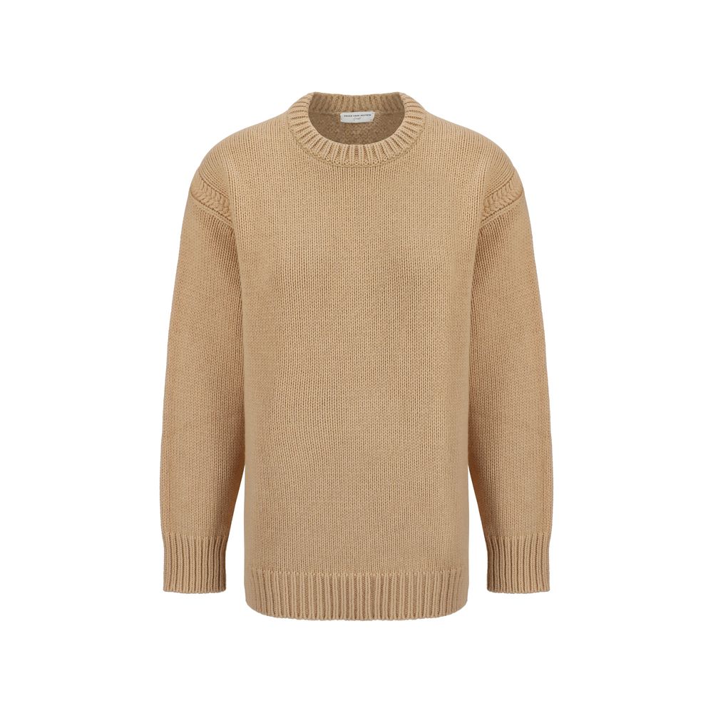 Chloé Cashmere Sweater in Beige with Ribbed Details
