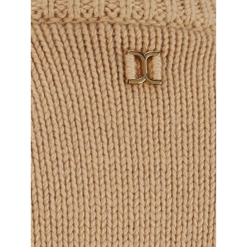Chloé Cashmere Sweater in Beige with Ribbed Details