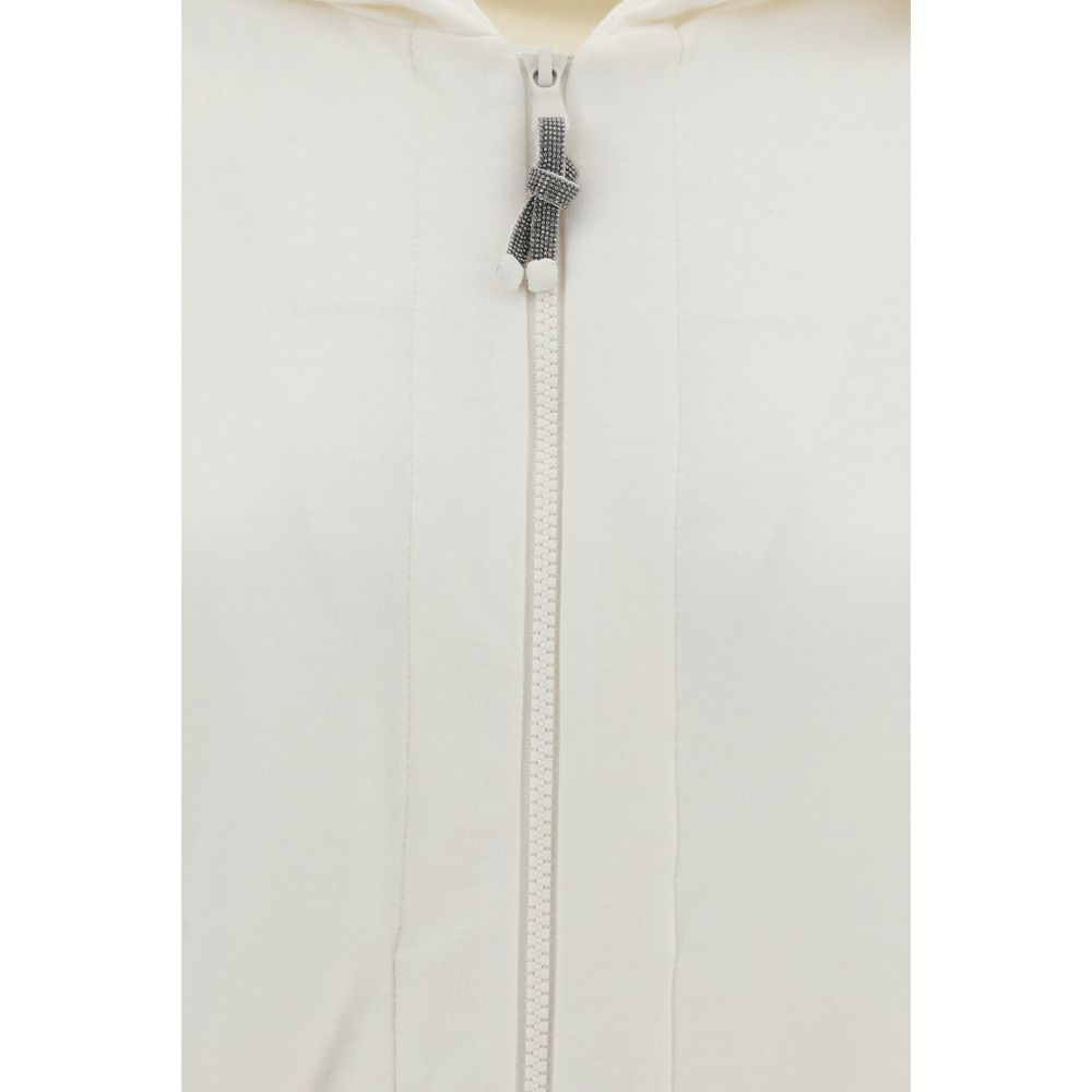 Brunello Cucinelli Cotton Hoodie with Jewel Detail