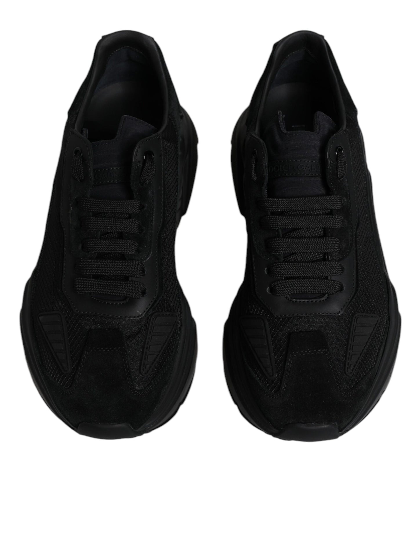 Dolce & Gabbana Black Leather Daymaster Low Top Sneakers for Men