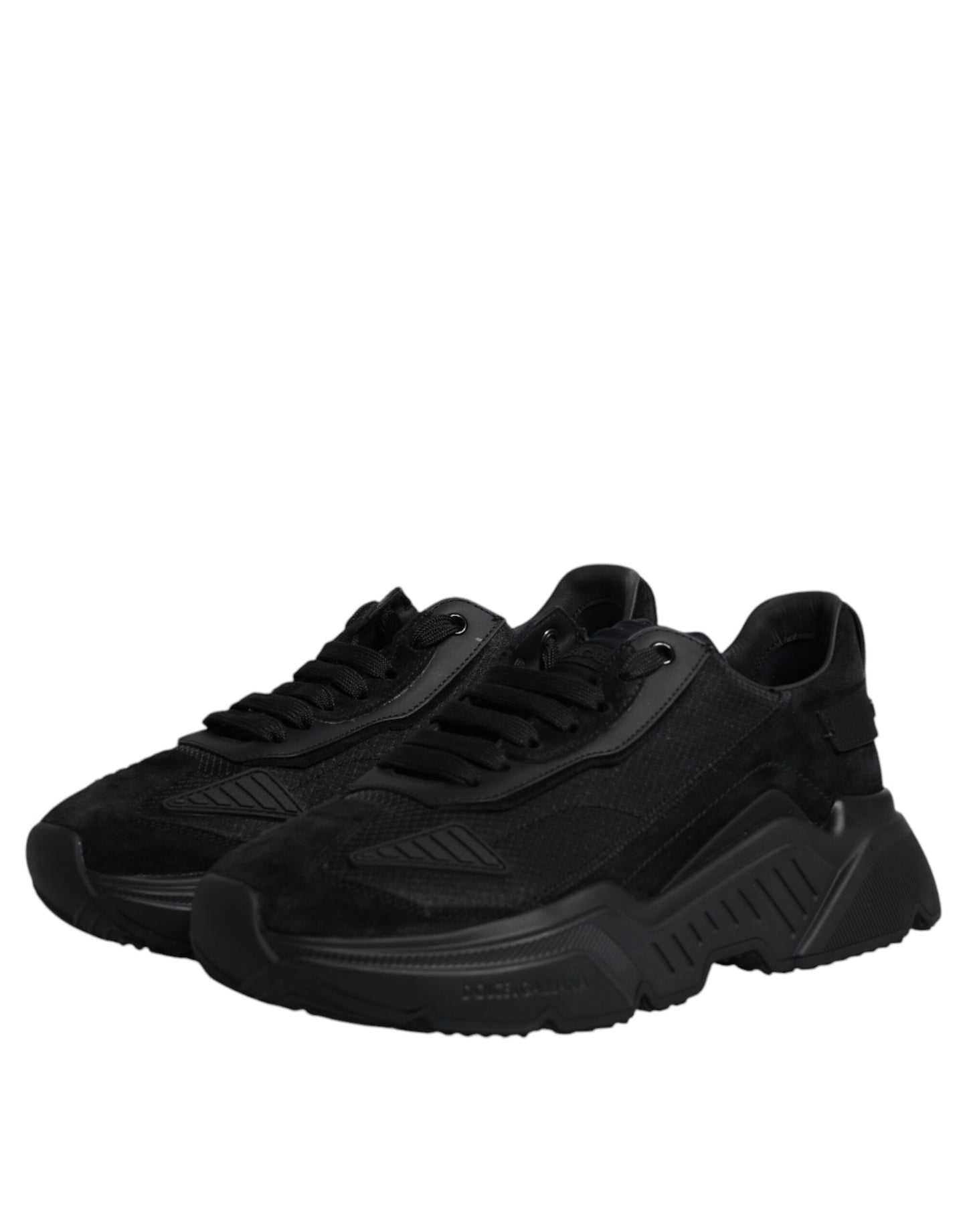 Dolce & Gabbana Black Leather Daymaster Low Top Sneakers for Men