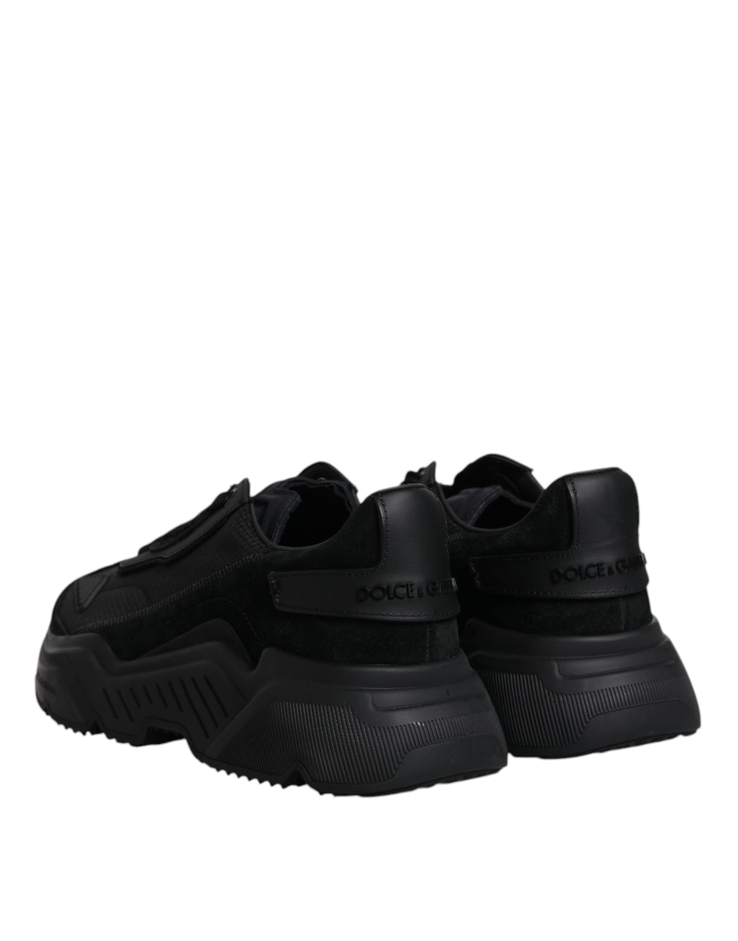 Dolce & Gabbana Black Leather Daymaster Low Top Sneakers for Men