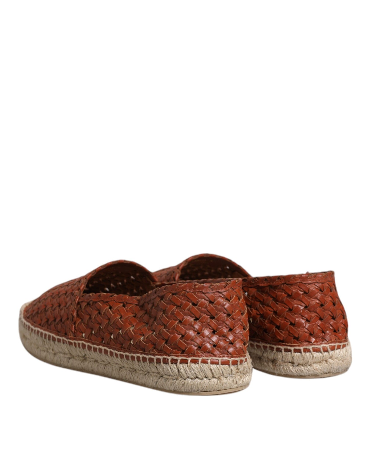 Dolce & Gabbana Maroon Woven Leather Men's Espadrille Shoes