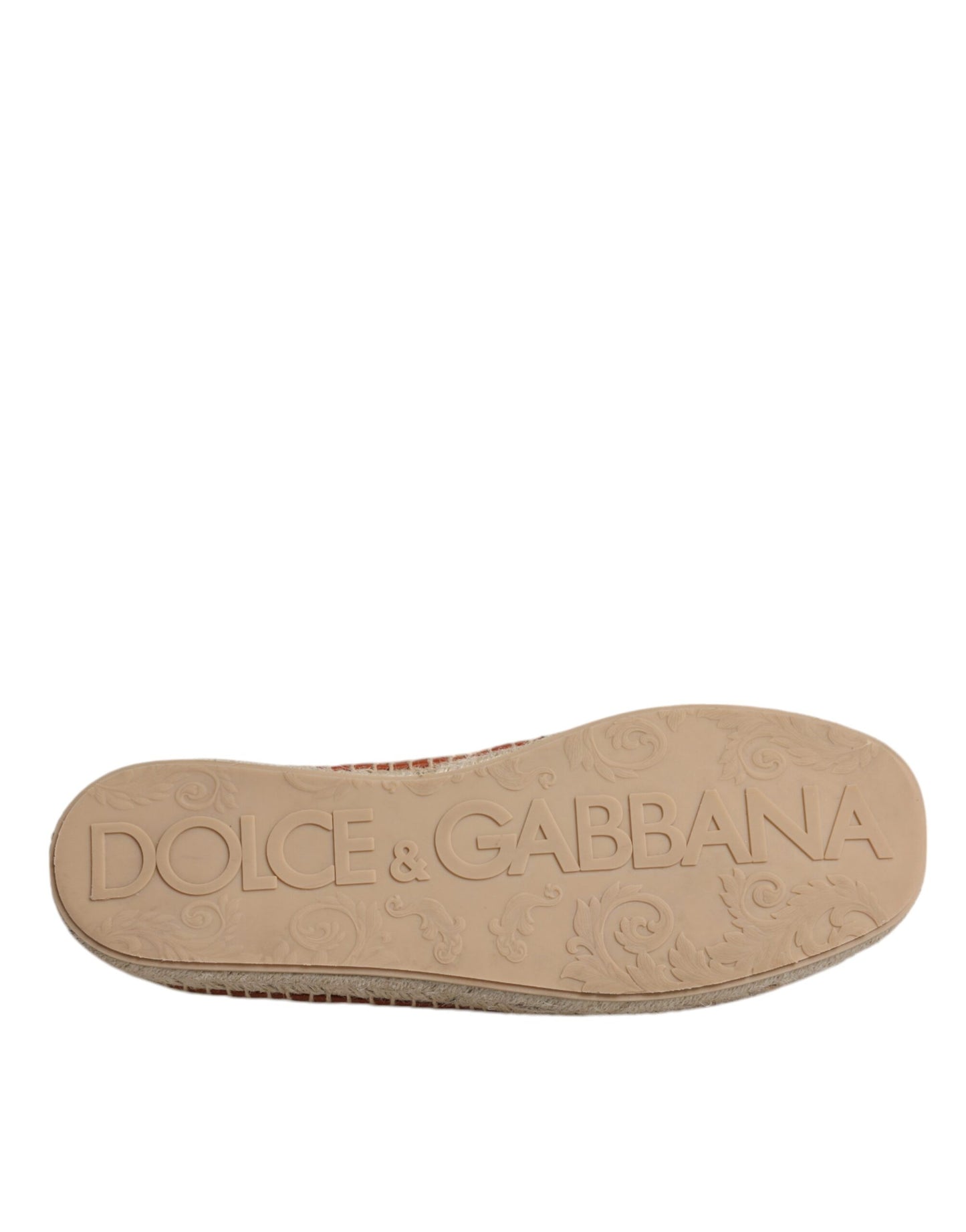 Dolce & Gabbana Maroon Woven Leather Men's Espadrille Shoes