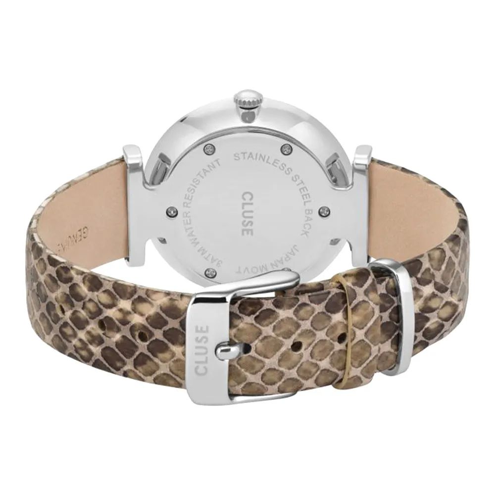 Cluse Women's Beige Leather Watch - Elegant & Timeless