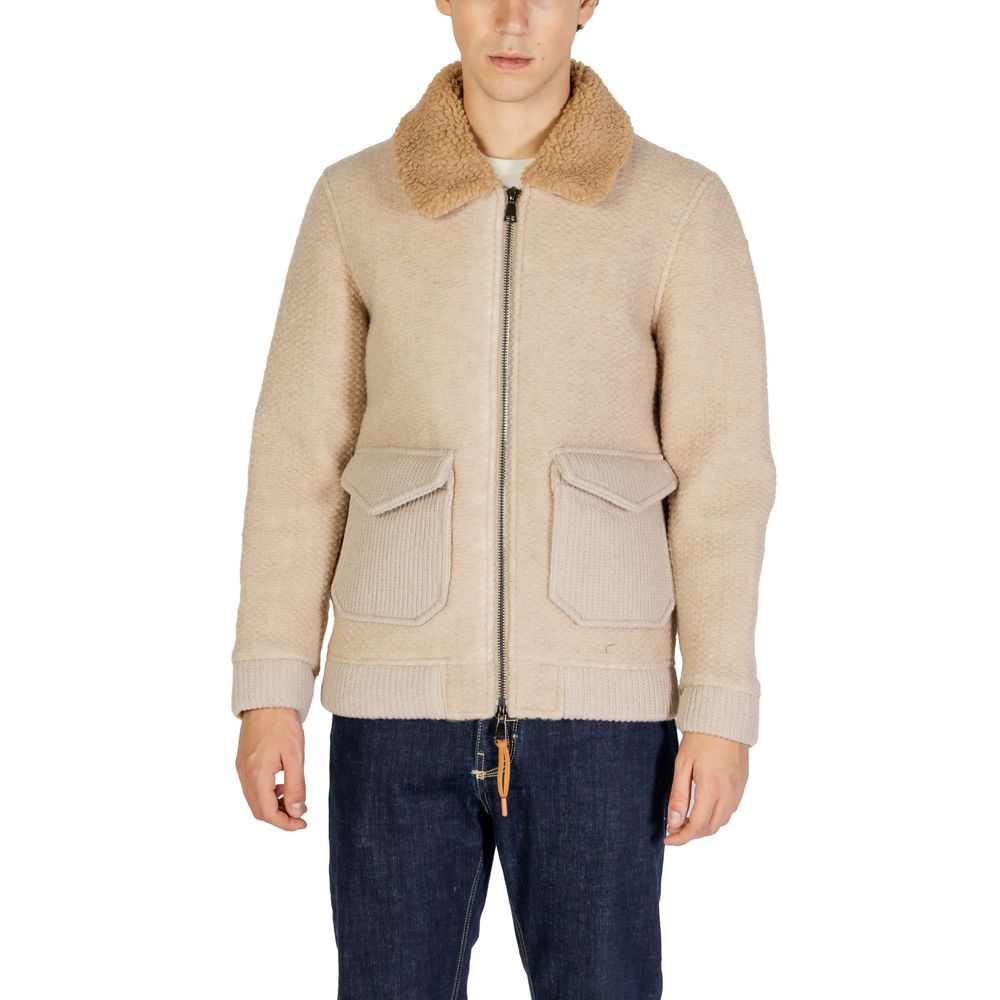 Hydra Clothing Beige Polyester Jacket for Men