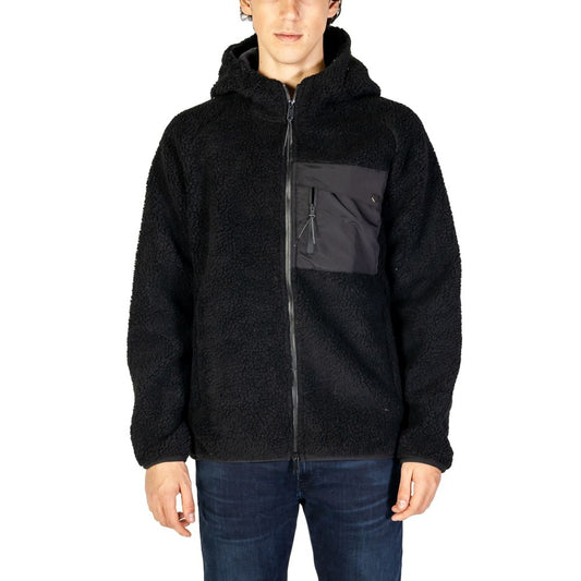 Hydra Clothing Men's Black Zip-Up Fleece Hooded Jacket