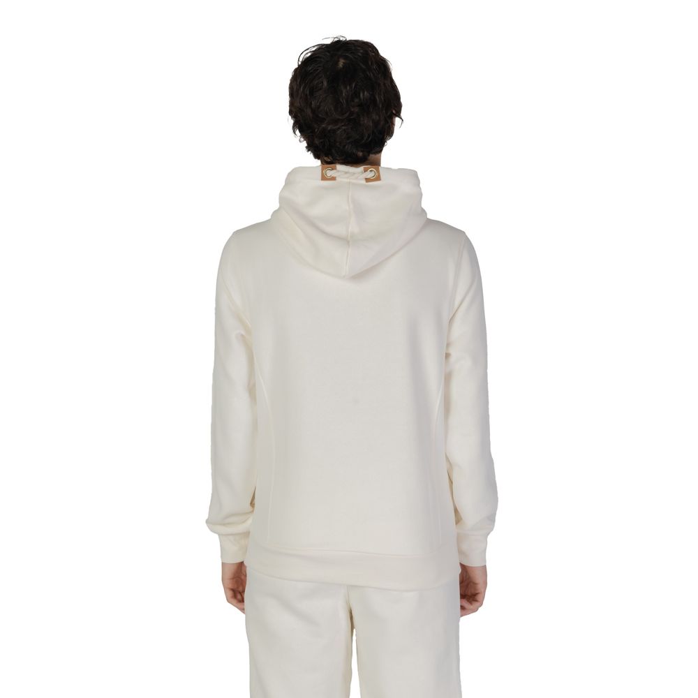 Hydra Clothing - Men's Cream Cotton Hoodie with Rope Detail Drawstrings