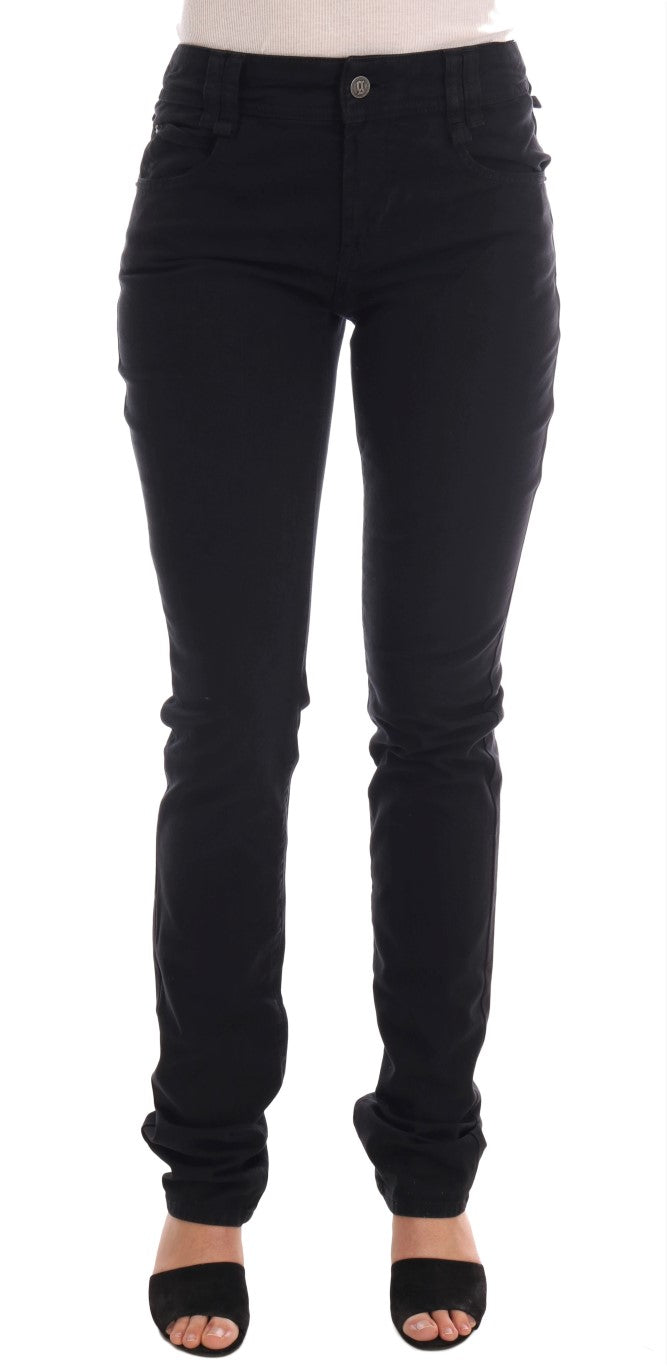 - Chic Black Regular Fit Denim Jeans