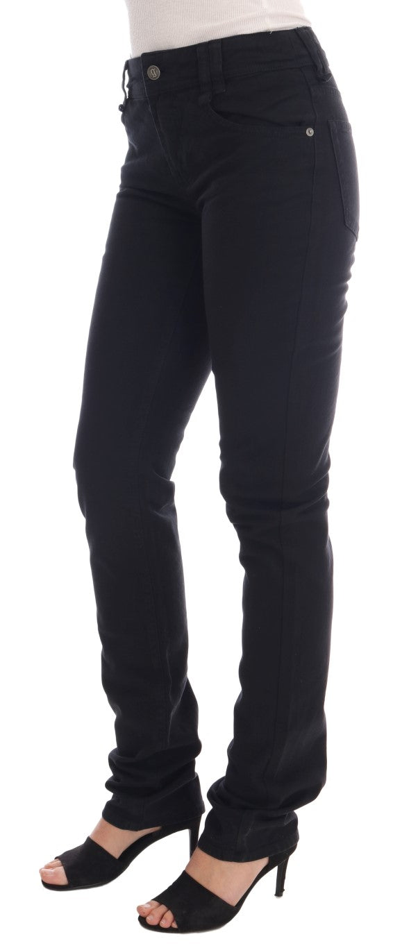 - Chic Black Regular Fit Denim Jeans