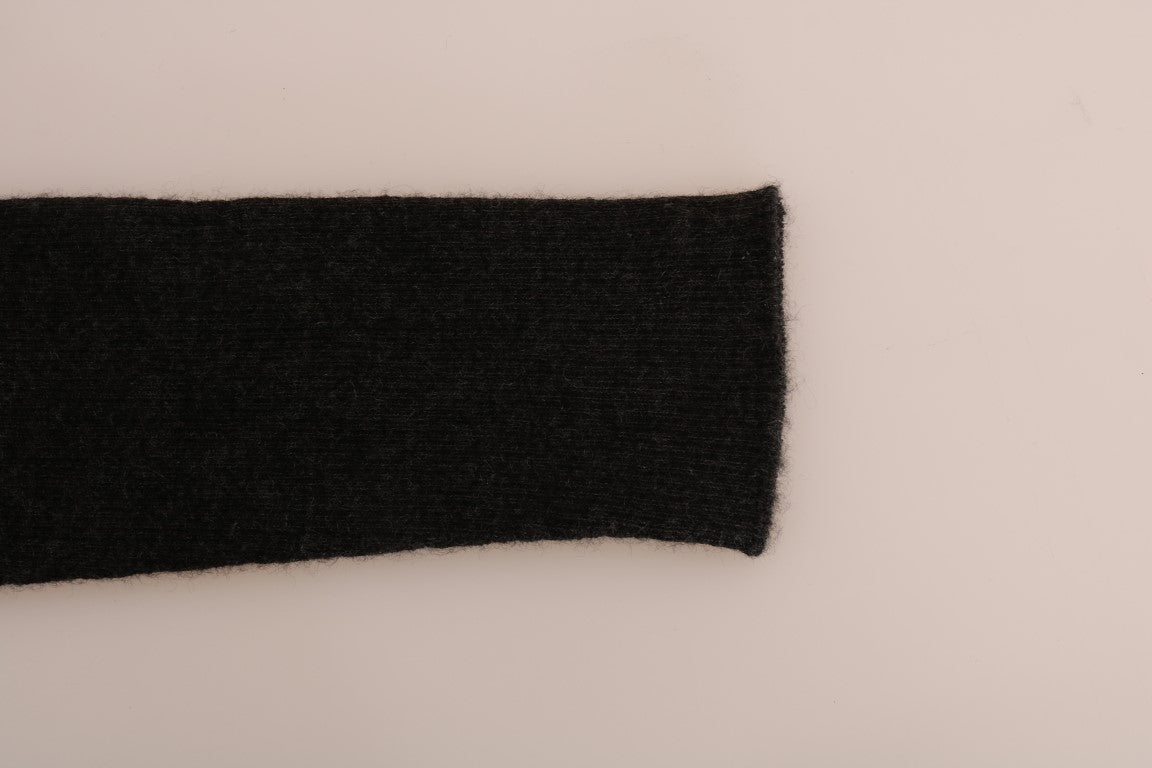 - Elegant Gray Cashmere High Waist Pants