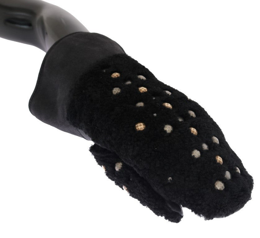 - Studded Black Leather Gentleman's Gloves