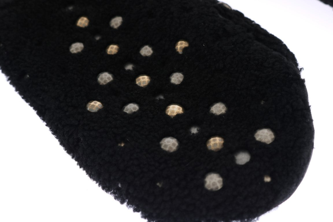 - Studded Black Leather Gentleman's Gloves