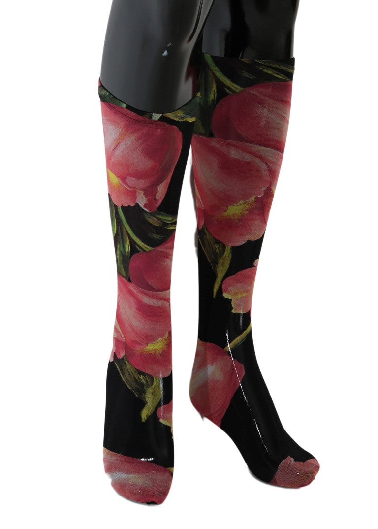- Floral Nylon Stretch Stockings