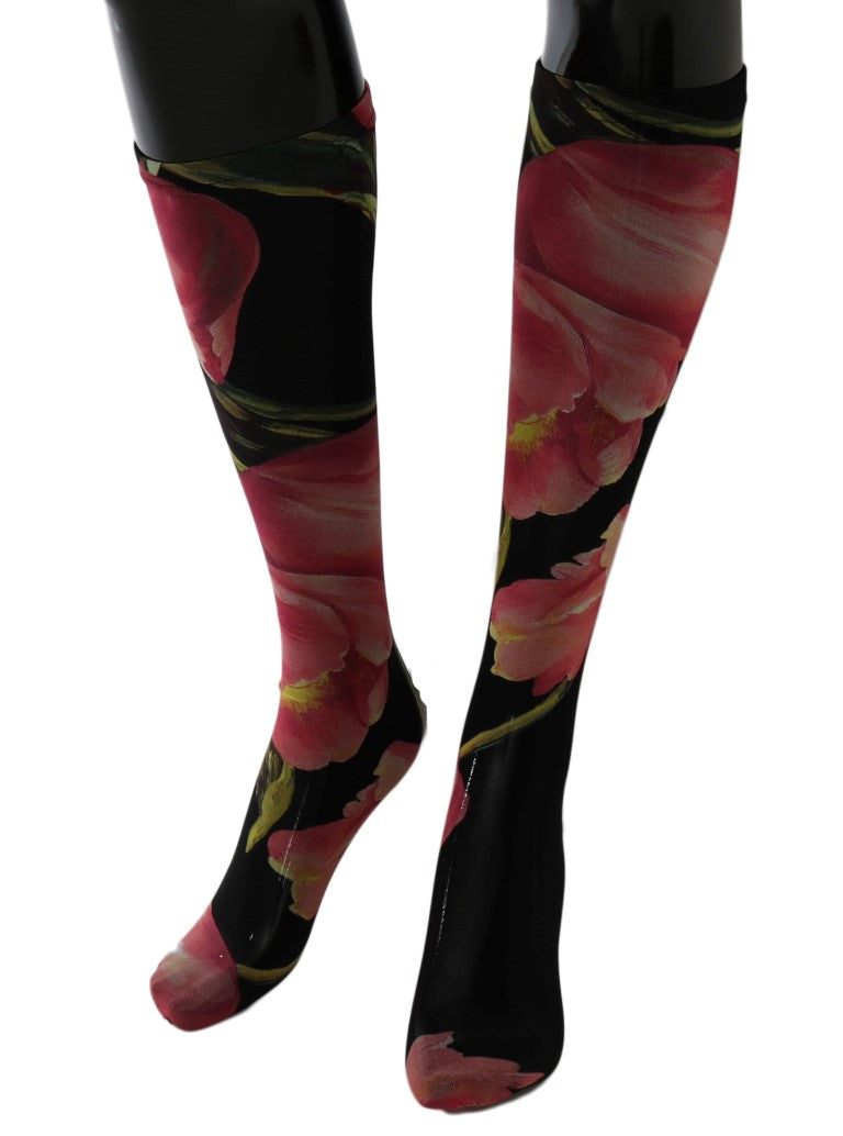 - Floral Nylon Stretch Stockings