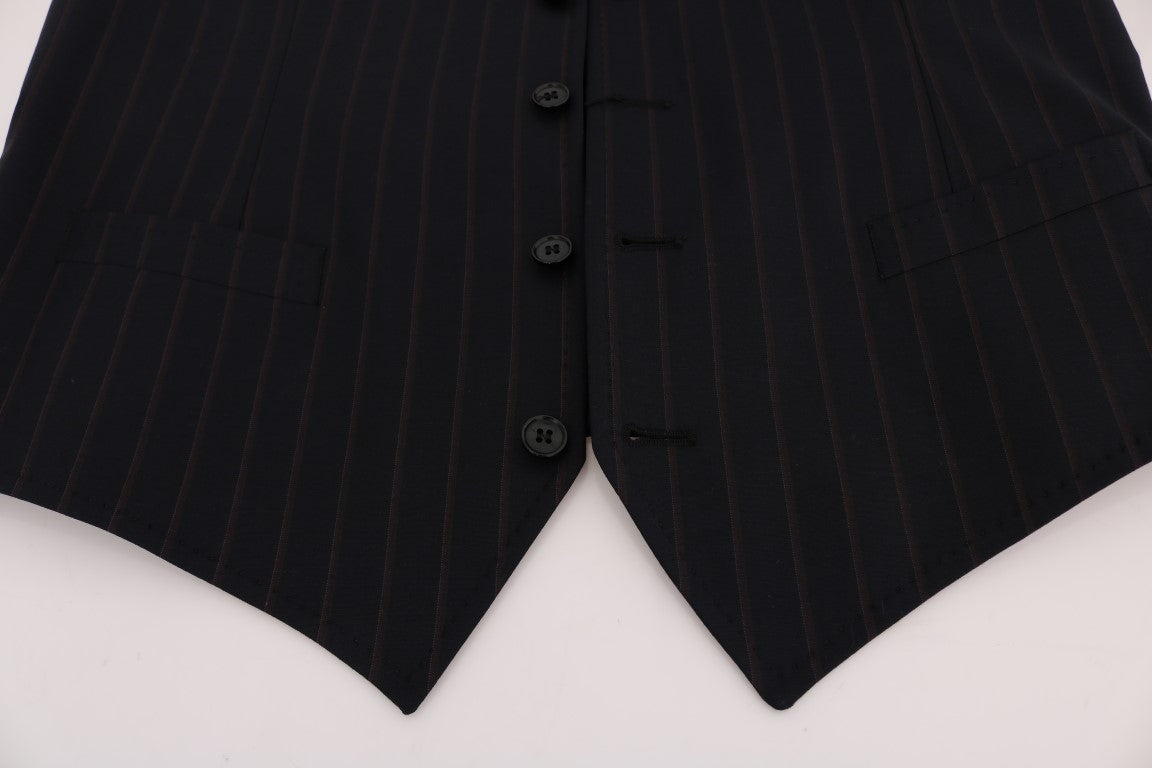- Elegant Striped Wool Blend Vest Waistcoat