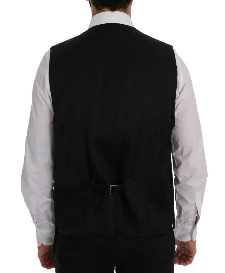 - Elegant Striped Wool Blend Waistcoat Vest