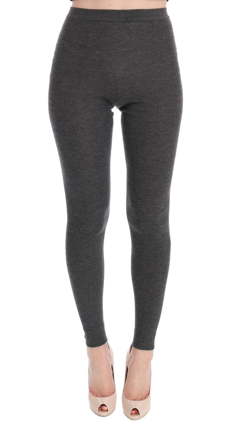 - Chic Gray High Waist Cashmere Tights Pants