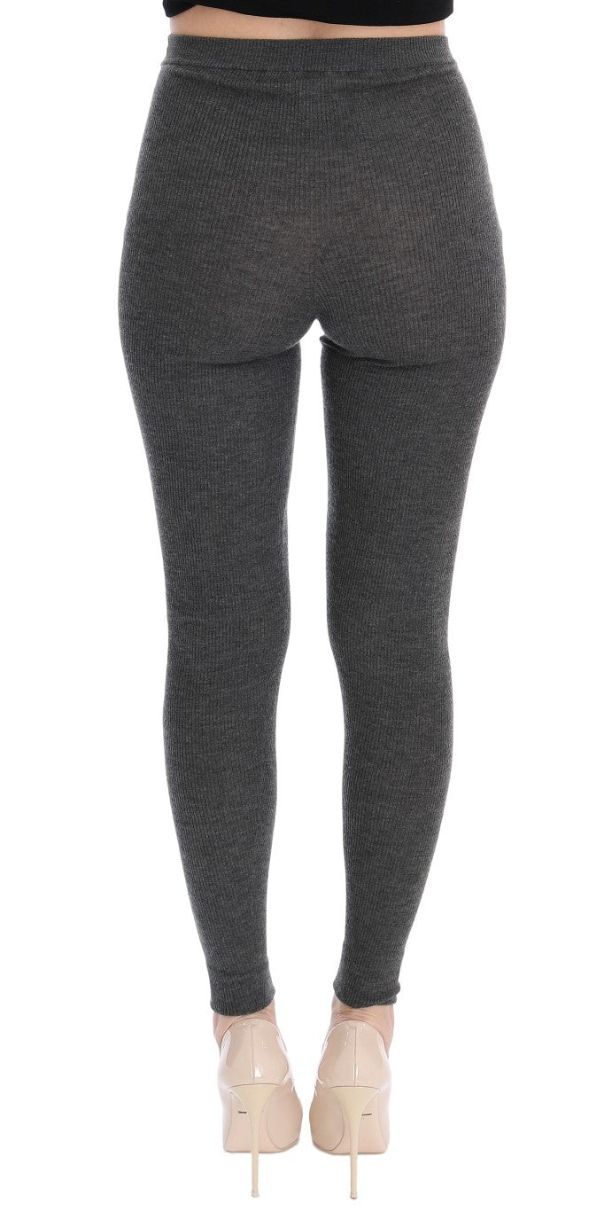 - Chic Gray High Waist Cashmere Tights Pants