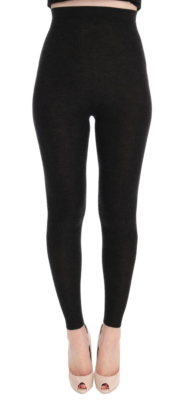 - Elegant High-Waist Cashmere Tights Pants