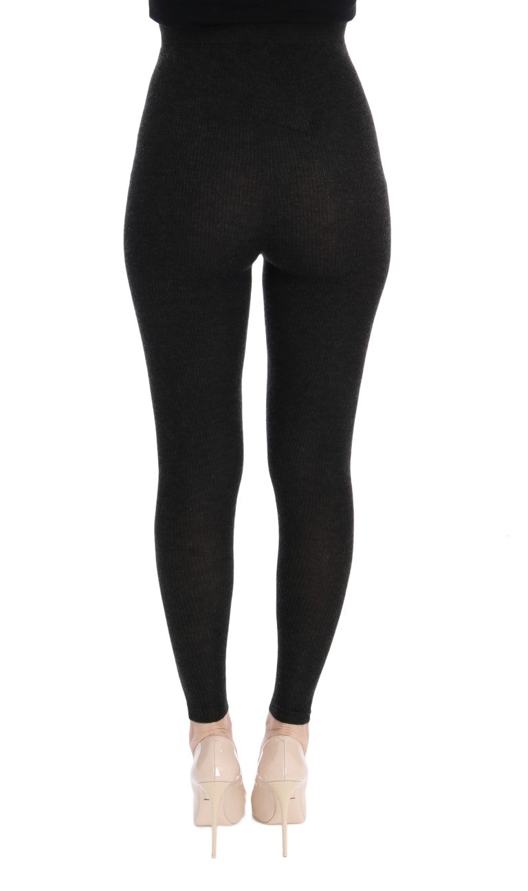 - Elegant High-Waist Cashmere Tights Pants