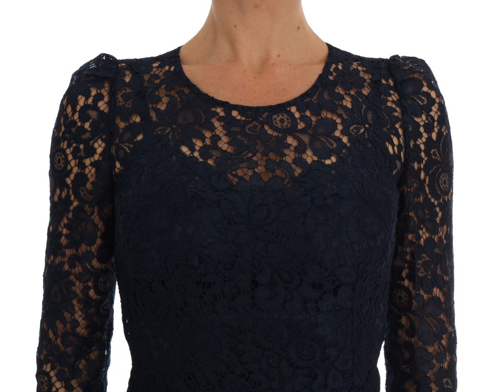 - Elegant Floral Lace A-Line Dress