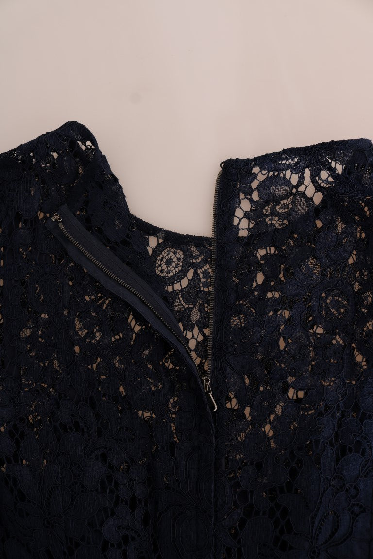 - Elegant Floral Lace A-Line Dress