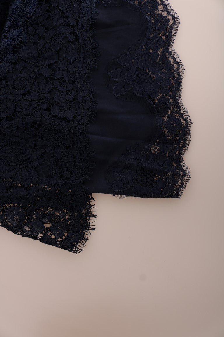 - Elegant Floral Lace A-Line Dress