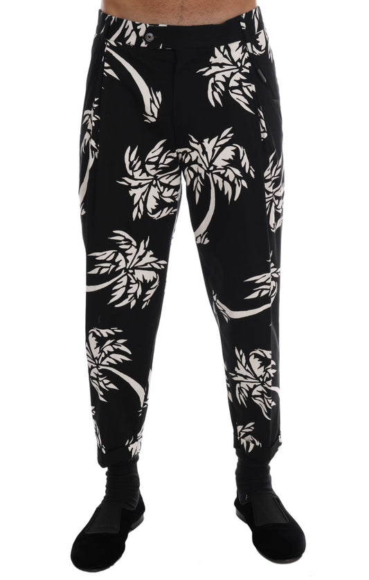 - Elegant Tree Print Ankle Trousers